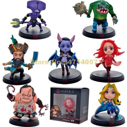 7pcs/set dota 2 kunkka lina pudge queen tidehunter pvc action figure collection 7~9cm Toy