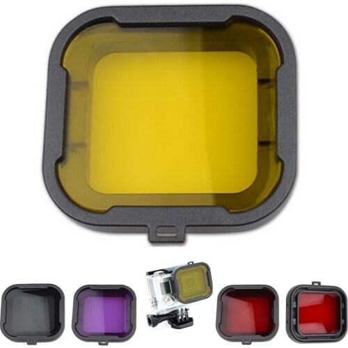 4pcs Diving Filter Yellow Red Purple Grey Pink Underwater Dive Filters for Go Pro Hero 3+ 4 Waterproof case Accessories