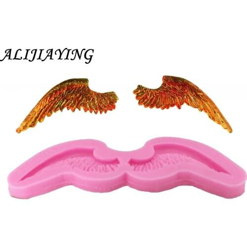 1Pcs Angel wing feather sharp 3D Silicone cake fondant Mould tools Cookware Cake Decorating chocolate mold D1056