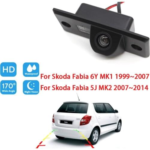 For Skoda Fabia 6Y MK1 1999~2007 For Skoda Fabia 5J MK2 2007~2014 HD Night Vision Car Camera Reversing Reverse Camera Waterproof