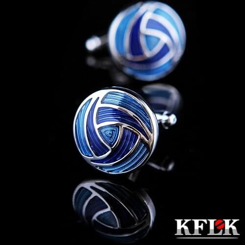 KFLK jewelry 2020 shirt cufflinks for mens Brand cuff button de manchette Blue cuff links High Quality abotoaduras Jewelry
