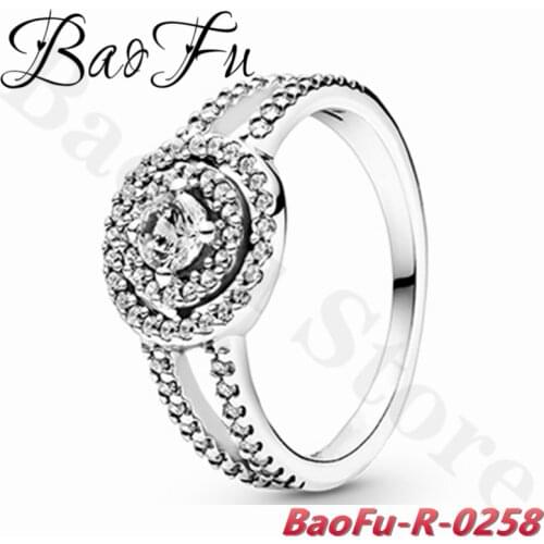 BaoFu 925 Sterling Silver Ring Shiny and Elegant Retro Simple Ring Suitable for Original Banquet Female Jewelry