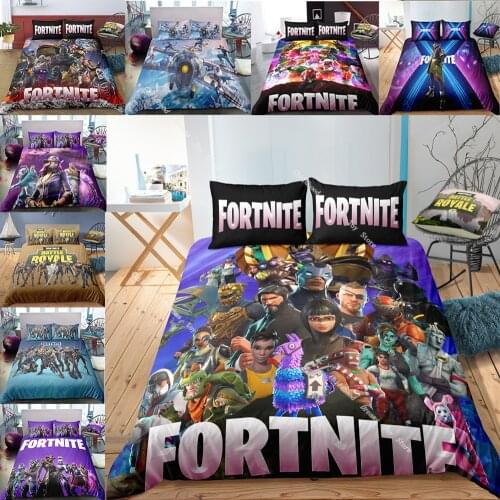 Bedding Suit Fortnite Bedroom Comforter Sheets Quilt Cover 3D Printed Bed Pillow Case Teen Boy Girl Bedding Cotton 2/3pcs Set