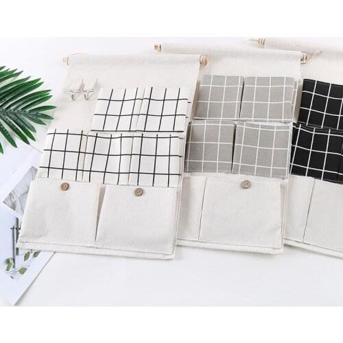 Korean Cloth Door Storage Bag Hanging Bag Kitchen Living Room Wall Hanging Storage Bag Bathroom