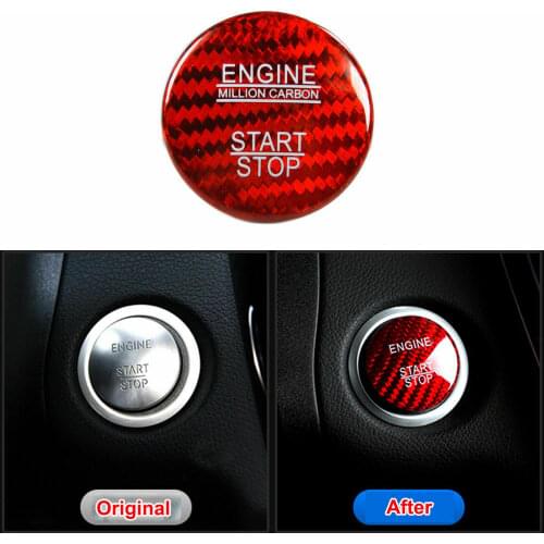 Red Black Carbon Fiber Engine Start Push Button Switch Cover For Mercedes Benz C E GLC CLA Class W176 W246 W205 W212 Car Styling
