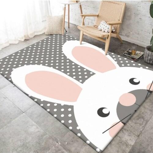 Fashionable Japan and South Korea Storm Cute White Rabbit Bedroom Living Room Kitchen Non-slip Carpet Floor Mat Customization