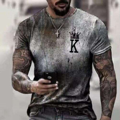3D T-Shirt Letter K 2021 Leisure Sports Shirt Oversized T-Shirt Breathable Outdoor Short Shirt Summer Men Short Sleeve