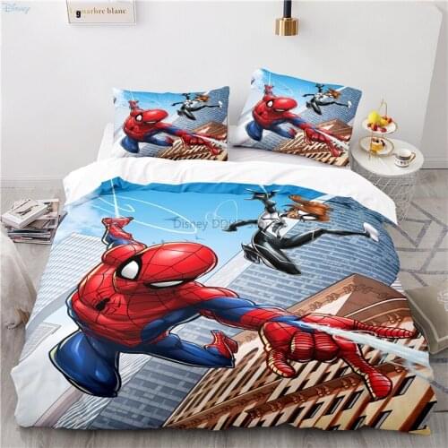 Marvel Spider Man Bedding Set Cartoon 3d Duvet Cover Sets Pillowcase for Boys Girls Kids Bedroom Decor Twin Full Queen King Size