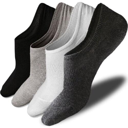 Boat Socks Mens Summer Solid Color Silicone Non-slip Shallow Mouth Invisible Breathable Mens Socks