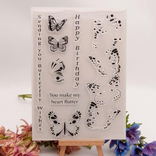 2021 New Butterflies Clear Stamps DIY Scrapbooking Craft Supplies Rubber Silicon Seals Card Photo Album Decora Stamps