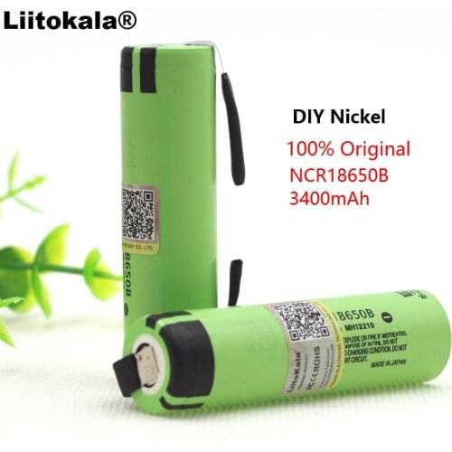 2PCS/lot Liitokala New Original 18650 NCR18650B Rechargeable Li-ion battery 3.7V 3400mAh batteries DIY Nickel