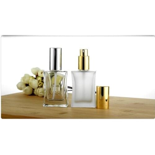 Popular 30ML Slim Waist Glass Bottle High-grade Aluminum Spray Perfume Bottle Transparent and Forsted Atomizer 100PCS/LOT