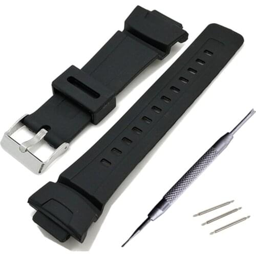 26*16mm Silicone Watchband For G Shock GAW-100/GLX/GA-200/150/201/300/310/GAS-100 Black Replacement Band Strap Watch Accessories