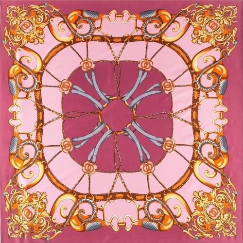 2021 New Luxury Brand 100% Twill Silk Scarf Women Quiet Night Sky Print Scarf Bandana 100cm Square Scarves Femal Foulard Turban