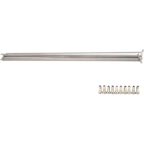 10 Sets 14G Bicycle Stainless Steel Spokes with Cap 220/245/270mm Bicycle Spokes & Nipples Electric Bike Spokes