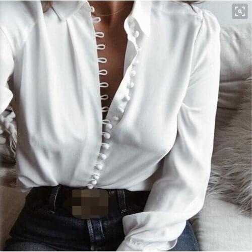 2020 New Blouse Women Casual Top Shirts Blouses Female Loose Autumn Fall Casual Ladies Office Blouses Top Sexy