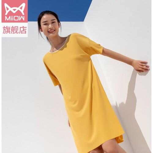 Pyjamas women summer wear 2021 new short sleeve pullovers loose large size women can go out of the house to sleep skirt