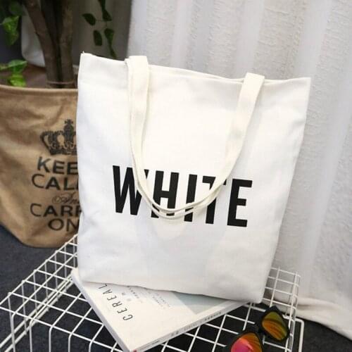 Wild Canvas Lady Bag Large-Capacity Simple Shopping Bag Luxury Brand Lady Handbags 2020 New Letter Printing Shoulder Bag