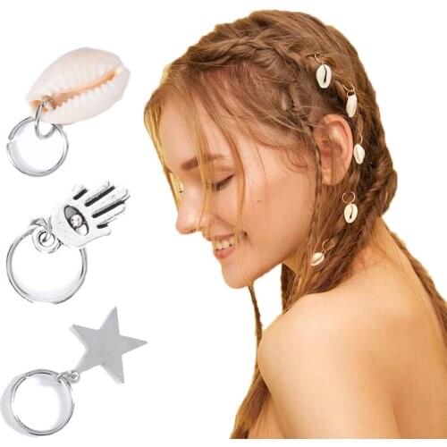 Haimeikang Women Street Shooting Pigtail DIY Circle Ponytail Charms Hair Braid Clips Fashion Jewelry Clasps Hair Accessories