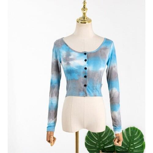 Kpop Seo Yea Ji IU Lee Ji Eun sexy O-neck Short Knitted Sweater Women Thin Cardigan Fashion slim Short Sleeve Tie dye sweaters