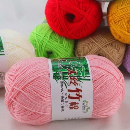 1pc=50g Natural Soft Bamboo Crochet Knitting Yarn Cotton Yarn High Quality Baby Wool Yarn For Hand Knitting Sweater