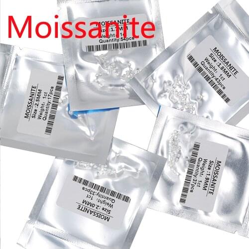 100% Genuine DF White Color 0.8mm to 3.5mm Round Shape Small Size Synthetic Loose Moissanites Stone for Jewelry Making