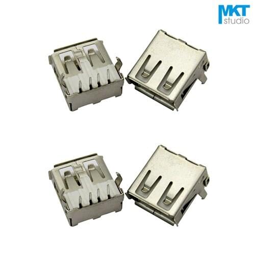 100Pcs White/Black A Type Right Angle Female USB PCB Connector Socket Jack Plug With With Back Cover