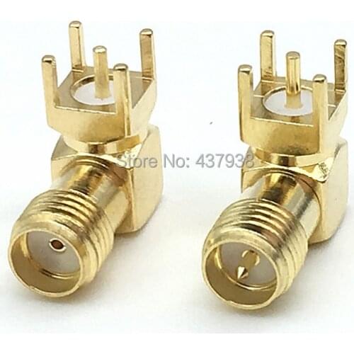 2/5/10pcs SMA female male Thru Hole plug Right Angle 90 DEGREE ( SMA-KWE ) PCB Mount connector RF adapter