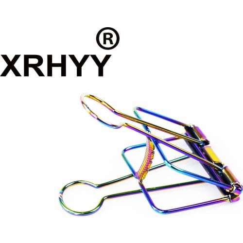 20Pcs 2CM Mini Binder Wire Clips Hollow Out Paper Clips Fancy Rainbow Colors Files Documents Tickets Office & School Supplies