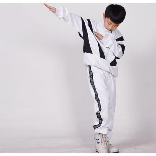 2021 White Long Sleeved Jacket Hiphop Pants Suit Jazz Performance Costumes Rave Clothes Ballroom Hip Hop Dancing Clothes DN8087