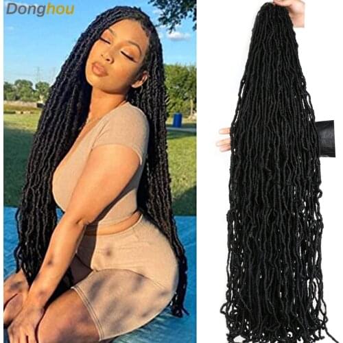 36 Inch New Soft Locs Crochet Hair Braids Long Pre-looped African Roots Goddess locs Synthetic Braiding Hair for Black Women