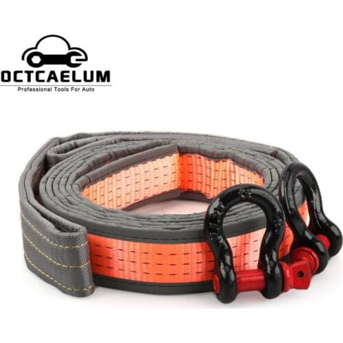 4M/5M 8 Ton Car Tow Cable Towing Pull Rope High Strength Trailers Reflective Tape for Car Truck Trailer SUV
