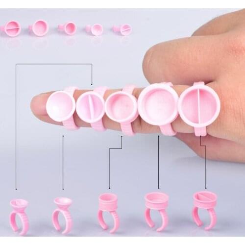 500 Pcs Pink Disposable Tattoo Ink Pigments Cup Ring Eyelash Extension Pallet Glue Holder Professional Tattoo Ink Cup Rings