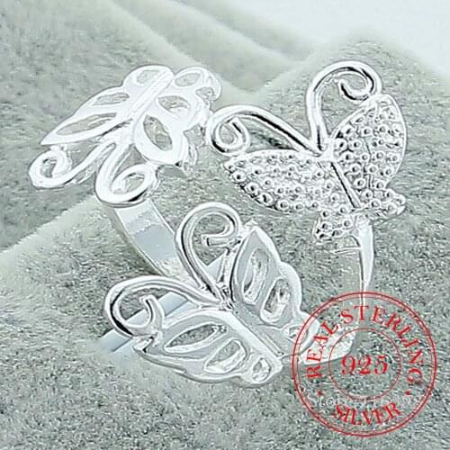 925 Sterling Silver Three Butterfly Ring For Women Wedding Engagement Party Fashion Charm Jewelry