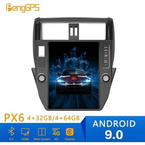 Tesla style Android 9.0 PX6 4GB RAM Car GPS Navigation For TOYOTA Land Cruiser Prado 150 2010-20013 head unit multimedia player