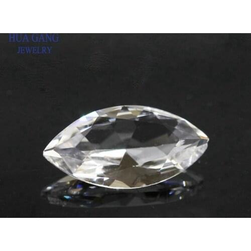 White Marquise Shape Princess Cut Loose Glass Beads Synthetic Gems For Jewelry Size 1.5x3~10x20mm Free Shipping