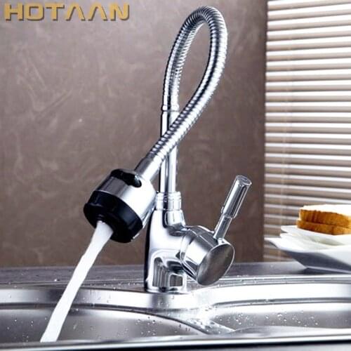 Free Shipping Solid Brass Kitchen Mixer Cold and Hot Kitchen Tap Single Hole Water Tap Kitchen Faucet torneira cozinha YT-6003
