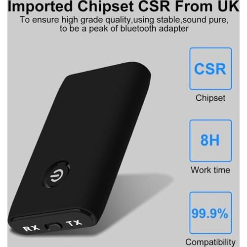 Bluetooth-compatible Receiver Transmitter Wireless 3.5MM Stereo Audio APTX Adapter for TV Speaker Headphone Car Stereo System