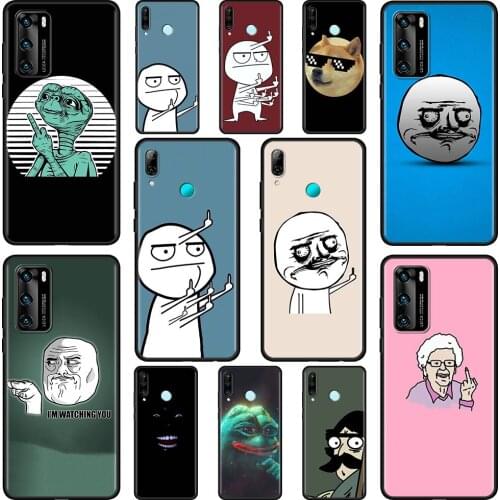 For Huawei P30 Pro P40 Lite E Case P20 P Smart Z Y7 Y6 2019 Honor 20 9X 8X Y6p Silicone Phone Cover Fundas Meme Finger Shell Cas