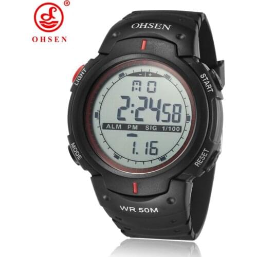 Digital Men Military Sport Watch reloj hombre Red 50M Diver Silicone bracelet men wristwatches Waterproof Led Male clocks Gifts