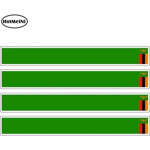 HotMeiNi 13cm x 1.7cm 4pcs Car Stripe Motorcycle Racing Flag Sticker Car Window Decal Bike Moto Tuning Zambia Car Stickers