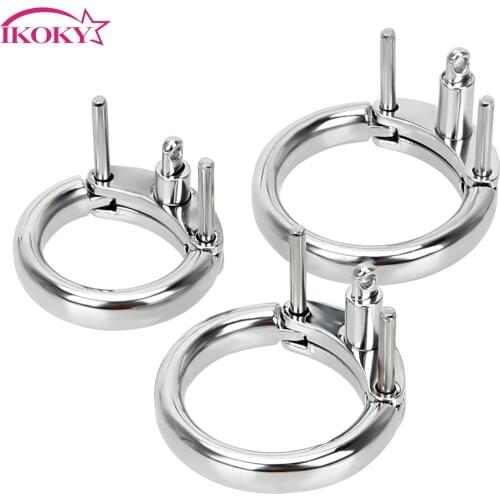 IKOKY Restraint Cock Cage Accessories Chastity Device Additional Cock Ring 3 Size Choose Male Masturbation Male Penis Lock