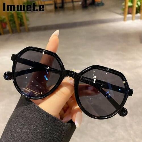 Imwete Classic Colored Sunglasses Women Men Retro Polygon Sun Glasses Luxury Brand Designer Shades for Ladies Black Green UV400