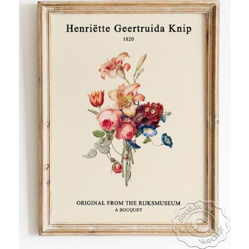 Henriette Ronner Knip Exhibition Museum Poster, A Bouquet Flowers Art Prints Canvas Painting, Romanticism Vintage Home Decor