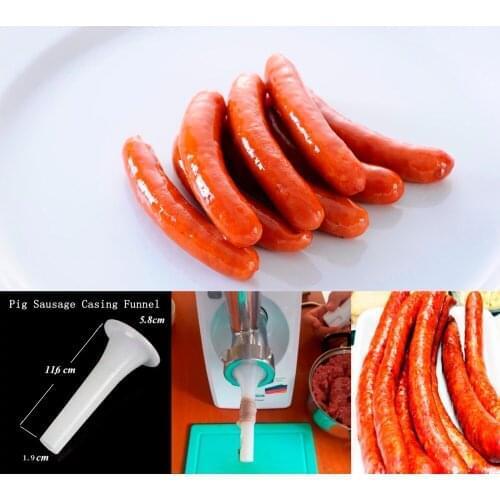 Sausage Packaging 6Pc Sausage Salami Caliber 50Mm Length 100Cm Hot Dog Casing Shell + Funnel Meat Filler Inedible Casings