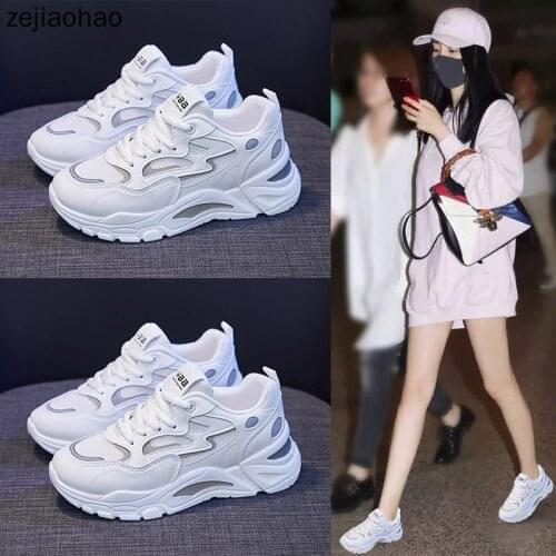Zejiaohao Autumn Women Shoes Flats Causual Ladies Sports Shoes Fashion Air Mesh Lace Up Light Breathable Female Sneakers 811-1