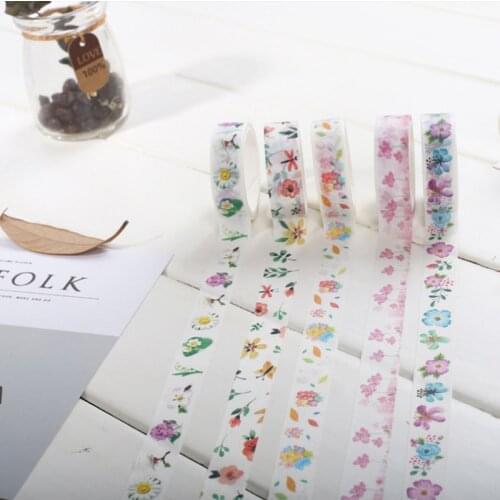 1.5CM*5M Plants & Flower Masking Tape Album Scrapbooking Decor Washi Tape Stick Label