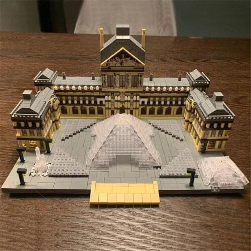 Lezi LZ8040 World Famous Architecture Model Set Louvre Museum Micro Mini Blocks The Worlds Four Major Museums France Bricks Toy