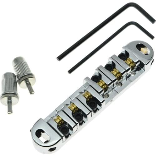 LP Guitar Tune-o-Matic Roller Saddle Roller Bridge Fits LP SG Chrome