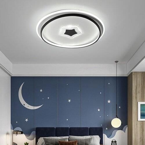 Minimalist Black Gold Round Creative Luster Star LED Ceiling Lamp for Bedroom Living Room Restaurant Corridor Home Indoor Light